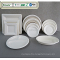 Disposable 3 compartment bagasse paper wheat straw plates